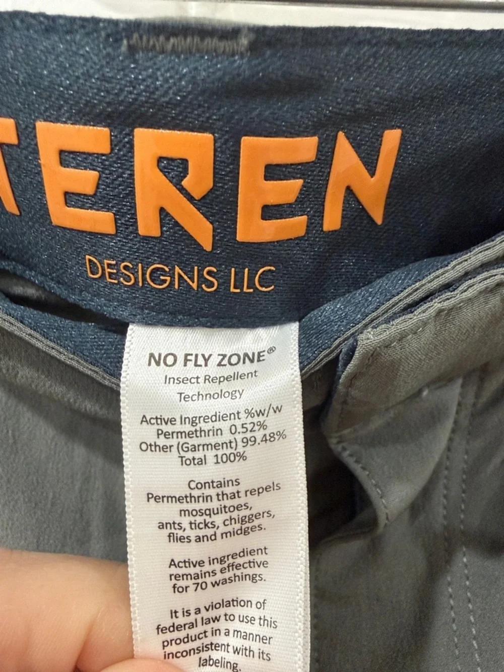 Men's Gray Insect Repellent Teren No Fly Zone Traveler Pant